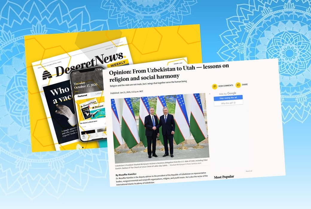 Akademiya rektorining maqolasi AQSh nashrida chop etildi