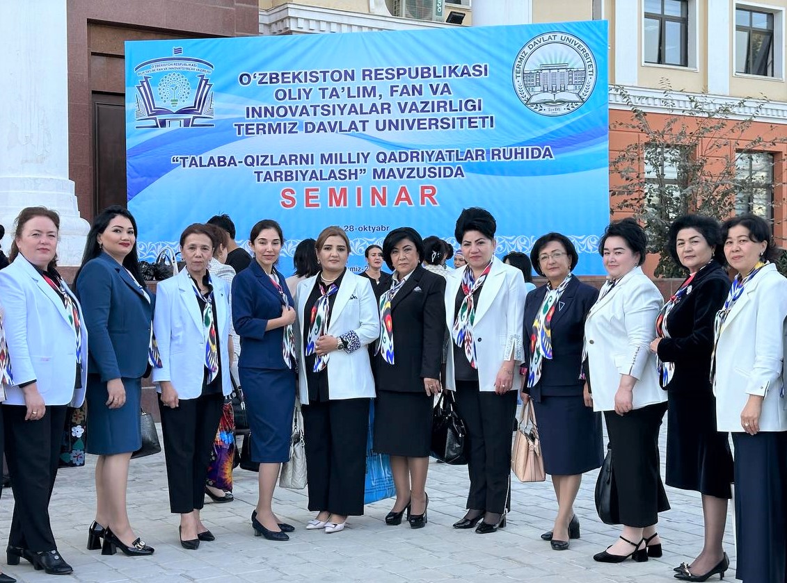 Termiz davlat universitetida “Talaba-qizlarni milliy qadriyatlar ruhida tarbiyalash” mavzusida seminar bo‘lib o‘tmoqda
